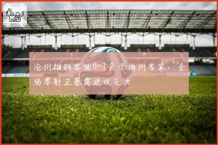 沧州雄狮客场0-1负于梅州客家，全场零射正暴露进攻乏力